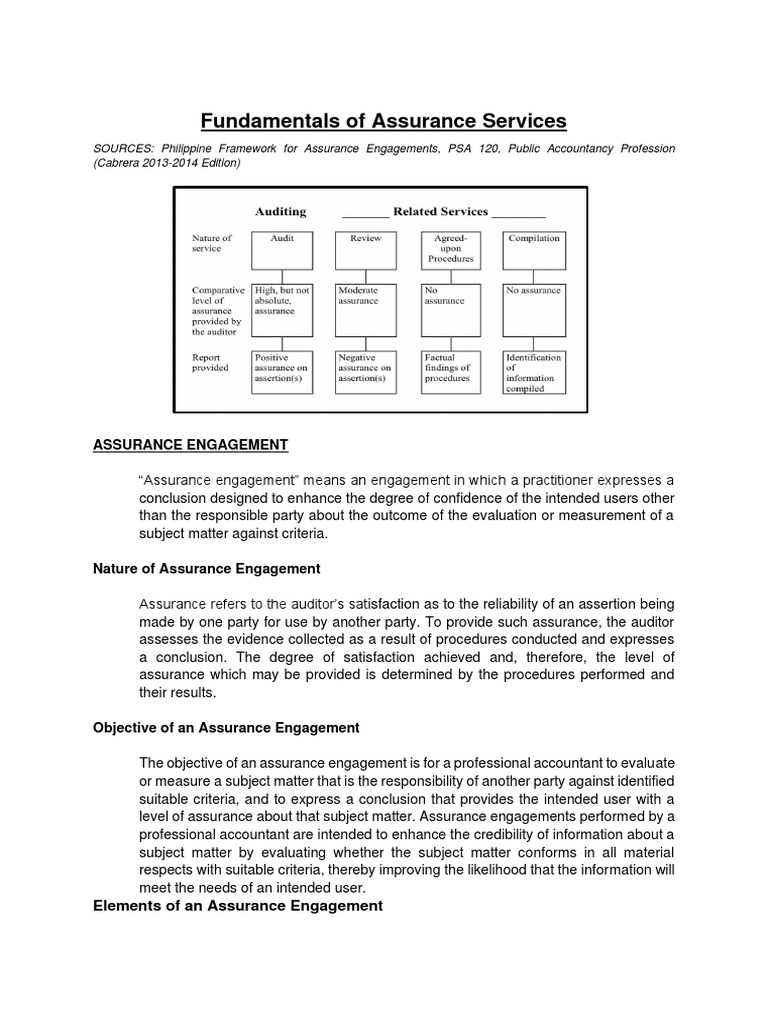 01 Fundamentals of Assurance Services | PDF | Audit | Internal Control