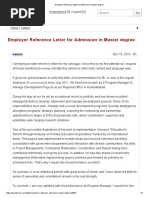 Essa Forum: Employer Reference Letter For Admission in Master Degree