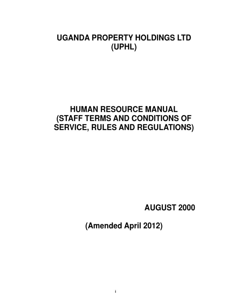 UPHL Human Resource Manual PDF Employment Salary