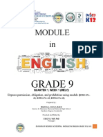 Grade 9: Express Permission, Obligation, and Prohibition Using Modals (