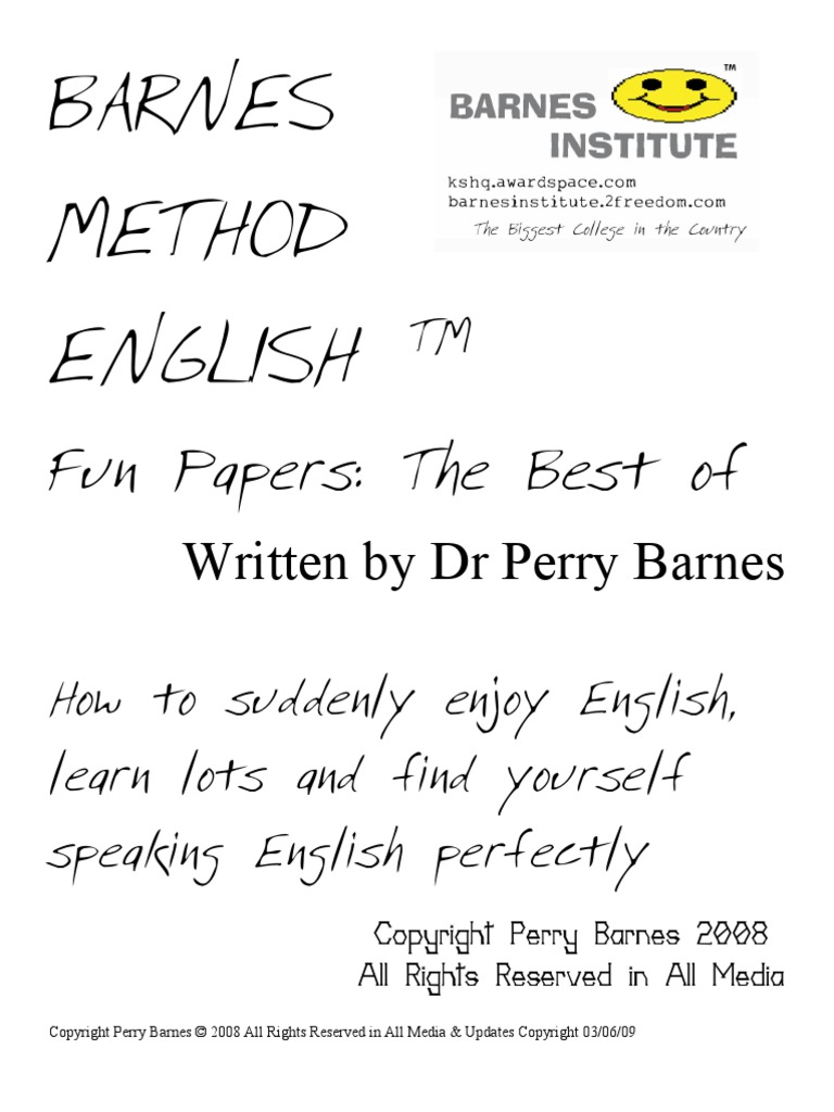 Barnes Method English: Fun Papers: The Best of | PDF | English Language ...