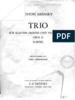 Arensky, A. S. - Trío para violín, chelo y piano núm. 1 en re menor op 32