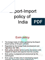 Export-Import Policy of India