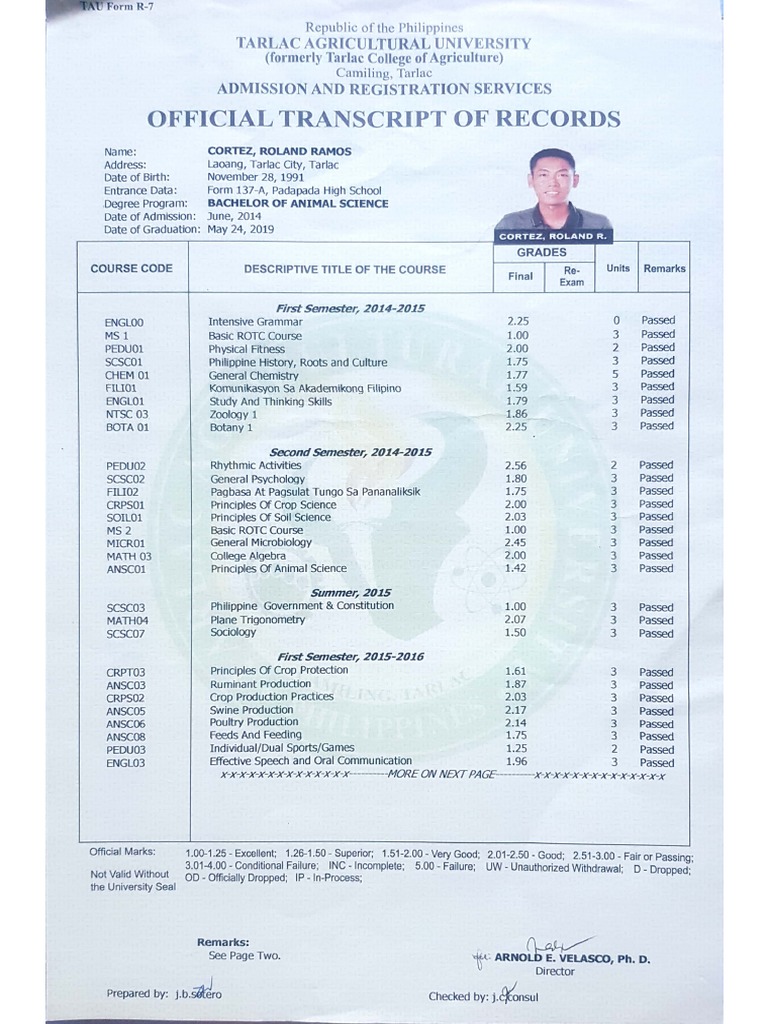 Transcript of Records - 1 | PDF