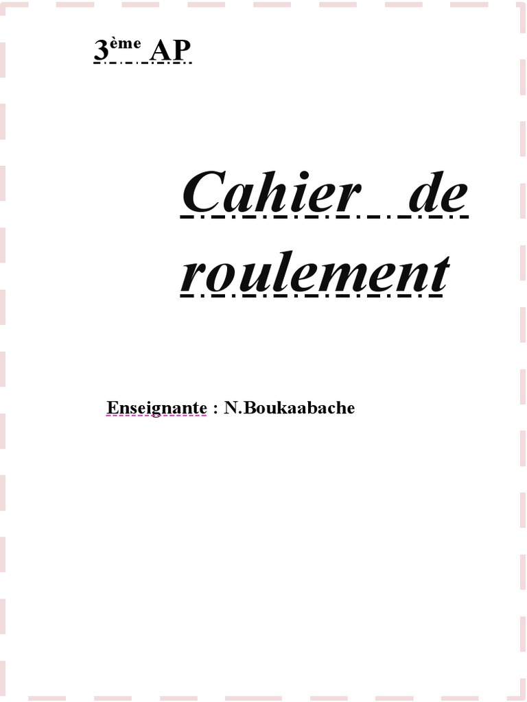 Page De Garde Cahier De Roulement Word Cahier de Roulement 3ap 2022 | PDF