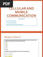 Cellular and Mobile Communication: Handoff Strategies Prioritizing Handoff Practical Handoff Considerations