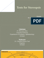 Tests For Stereopsis: Dr. Syed Nabil Bin Maruf