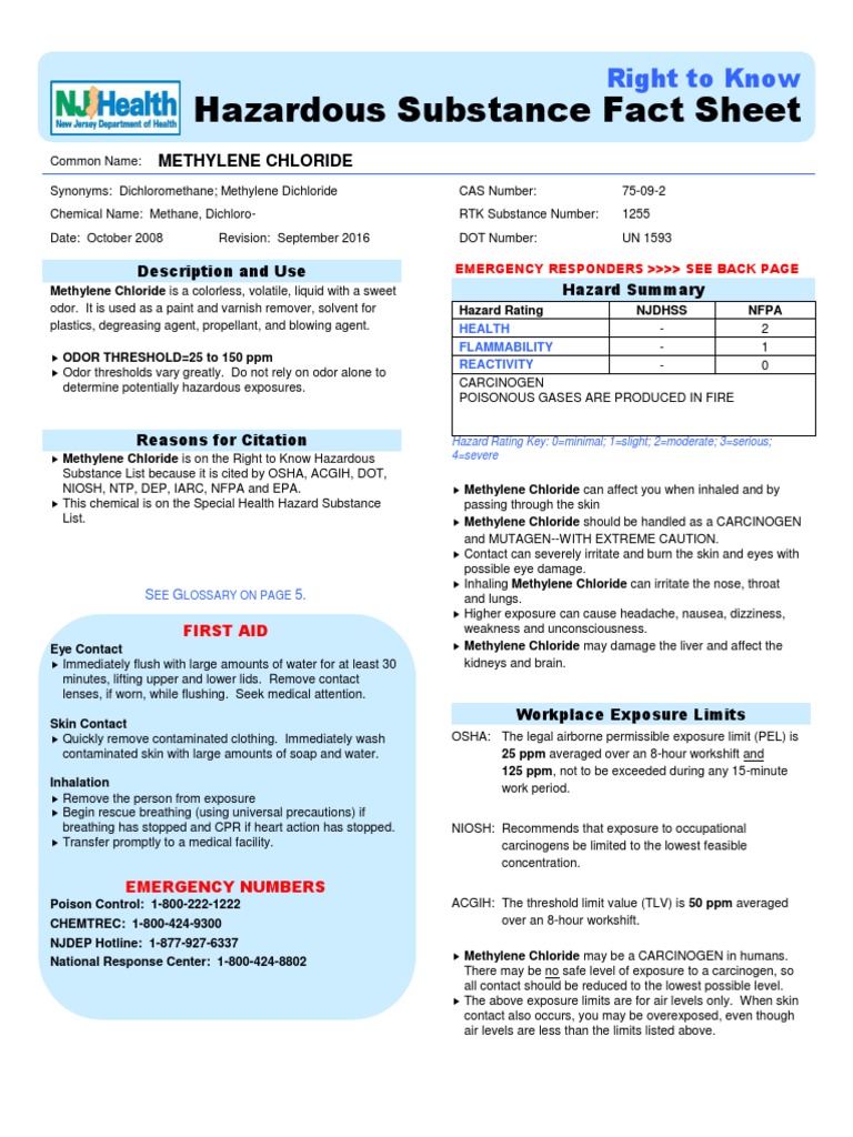 Hazardous Substance Fact Sheet Right To Know PDF Chlorine