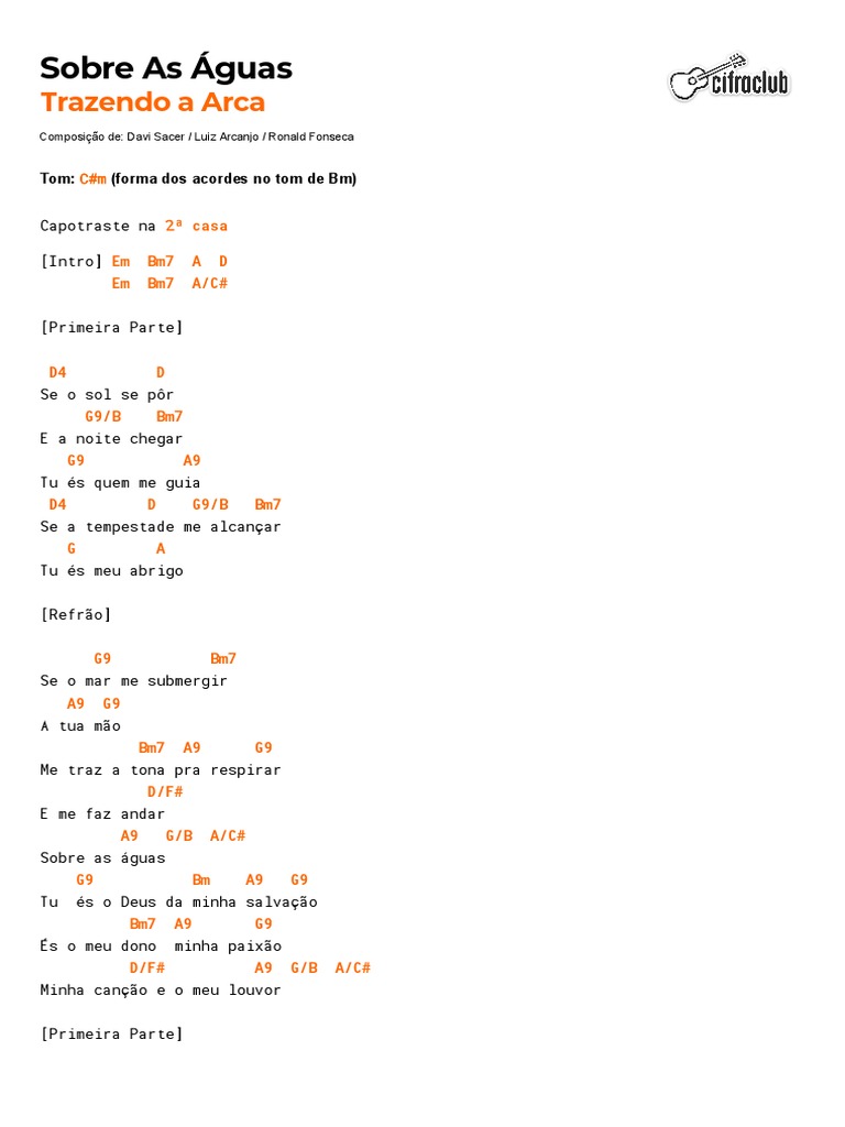 Cifra Club Trazendo A Arca Sobre