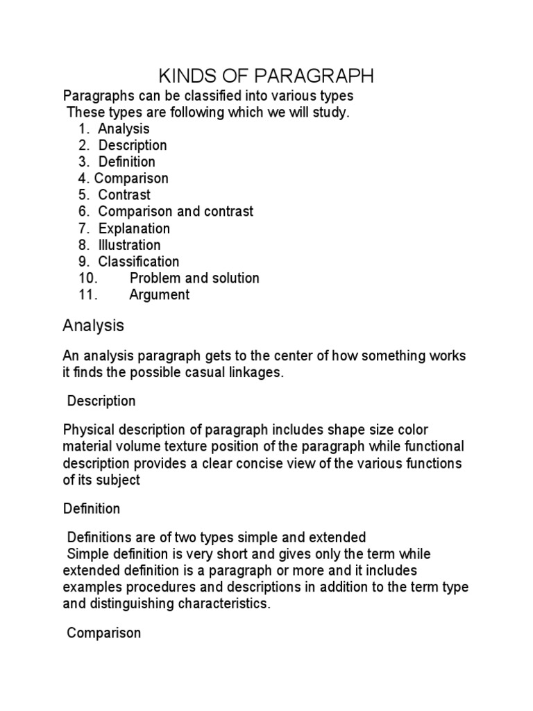 Types of Paragraphs Explained | PDF