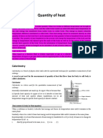 Quantity of Heat: Calorimetry