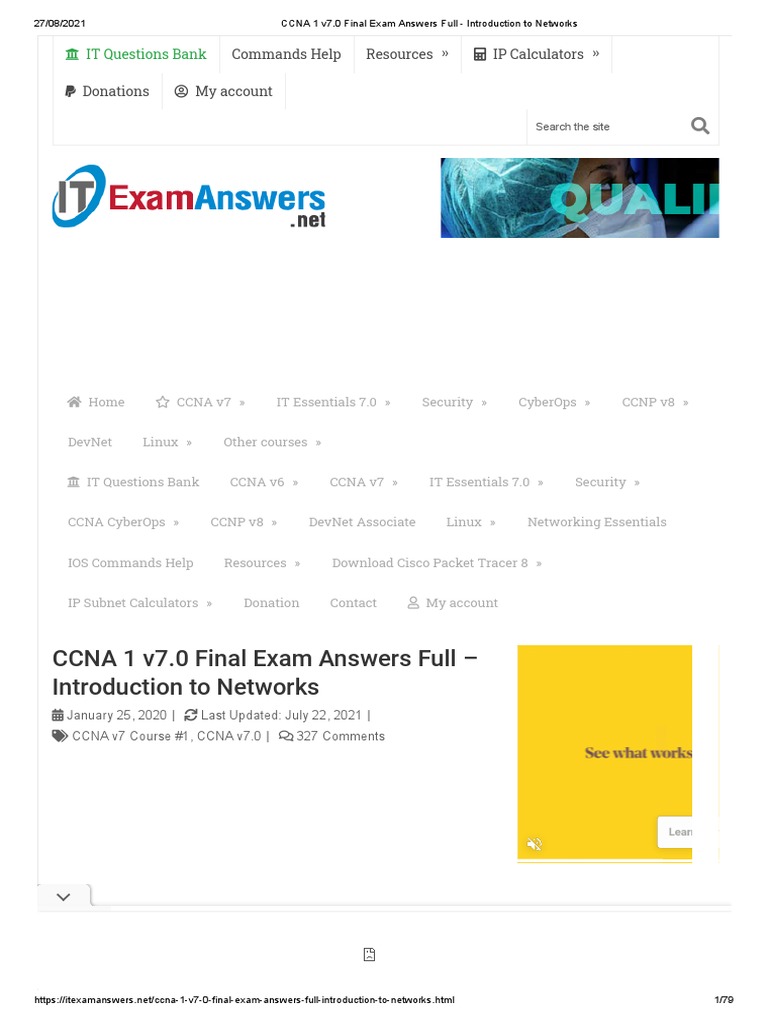 Introduction To Networks Cisco Answers