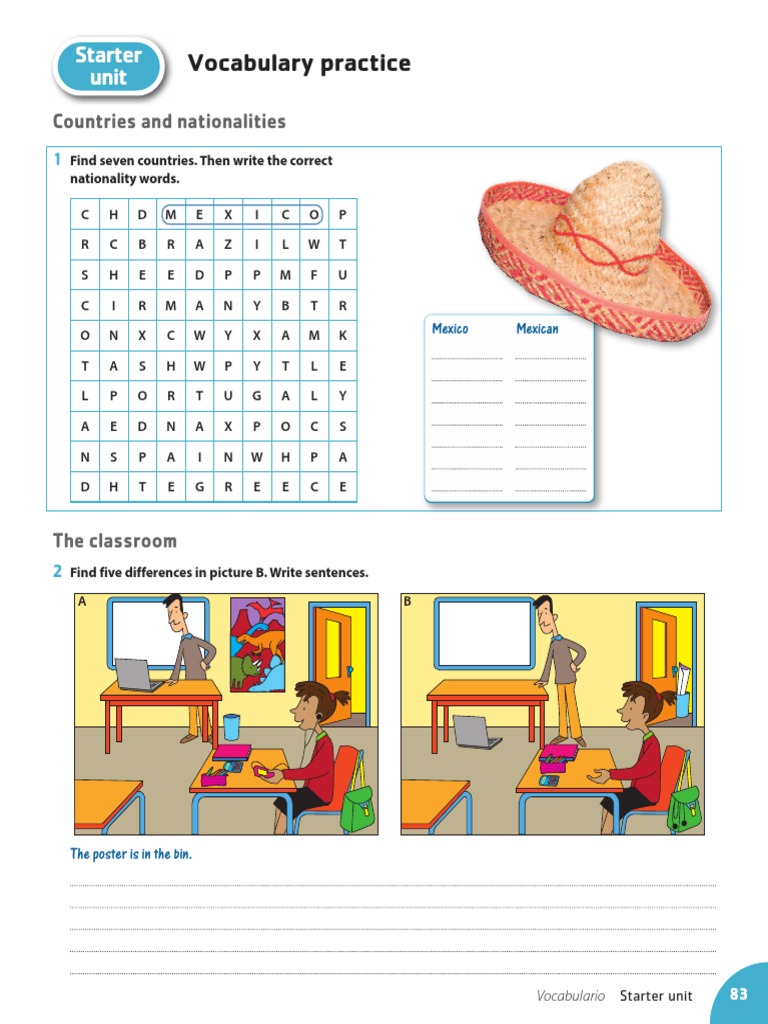 Vocabulary Practice: Starter Unit | PDF