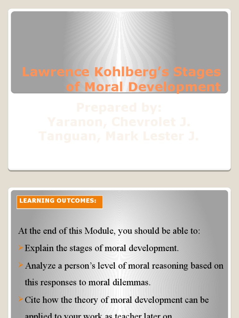 Lawrence Kohlberg's Stages of Moral Development PDF Morality