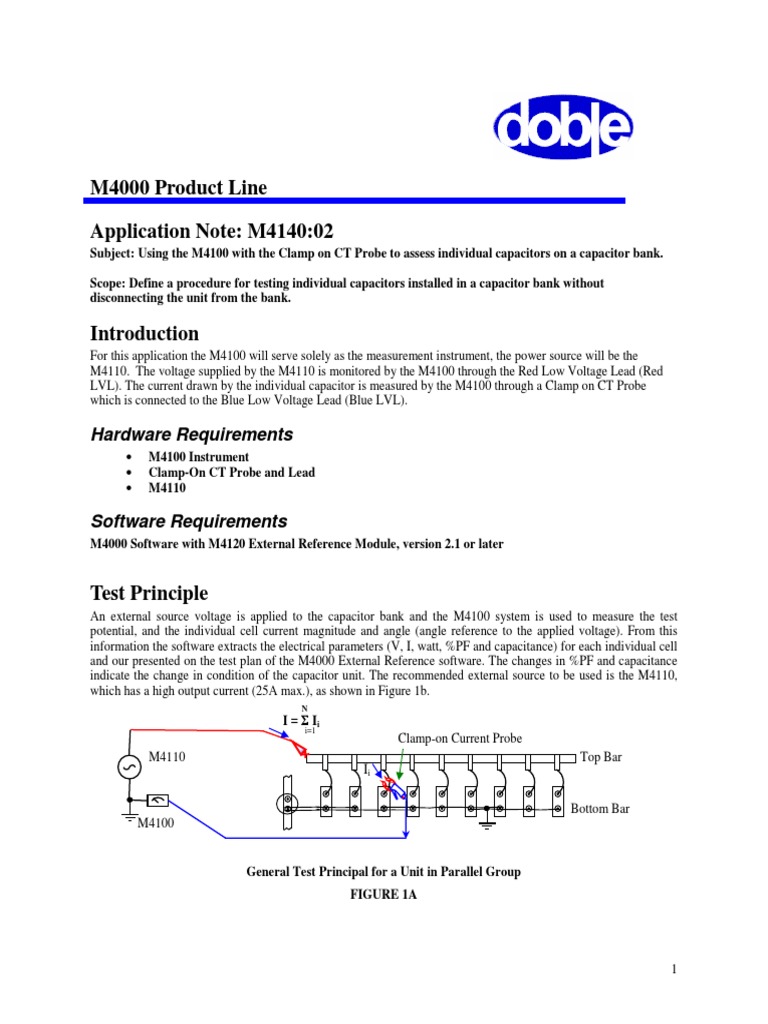 Testing Capacitors in a Bank with M4100 | PDF | Capacitor | Series And ...