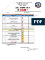 Table of Contents ENGLISH  7 ( 3rd and 4th Quarter)