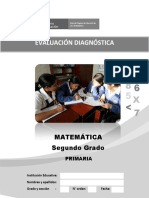 Evaluación diagnóstica de matemática para segundo grado de primaria