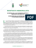 Manifiesto Memorialista 13 Nov 21