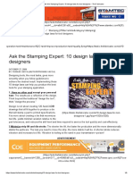 Ask The Stamping Expert - 10 Design Laws For Tool Designers - The Fabricator