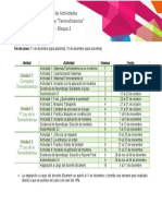 Calendario de Actividades Del Curso de AL