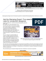 Ask The Stamping Expert - Five Essential Stamping Rules For Component Designers - The Fabricator