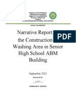 Narrative Report On The Construction of Washing Area in Senior High School ABM Building