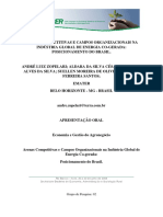 Arenas Competitivas e Campos Organizacionais Na Indústria Global de Energia Co-Gerada Posicionamento Do Brasil