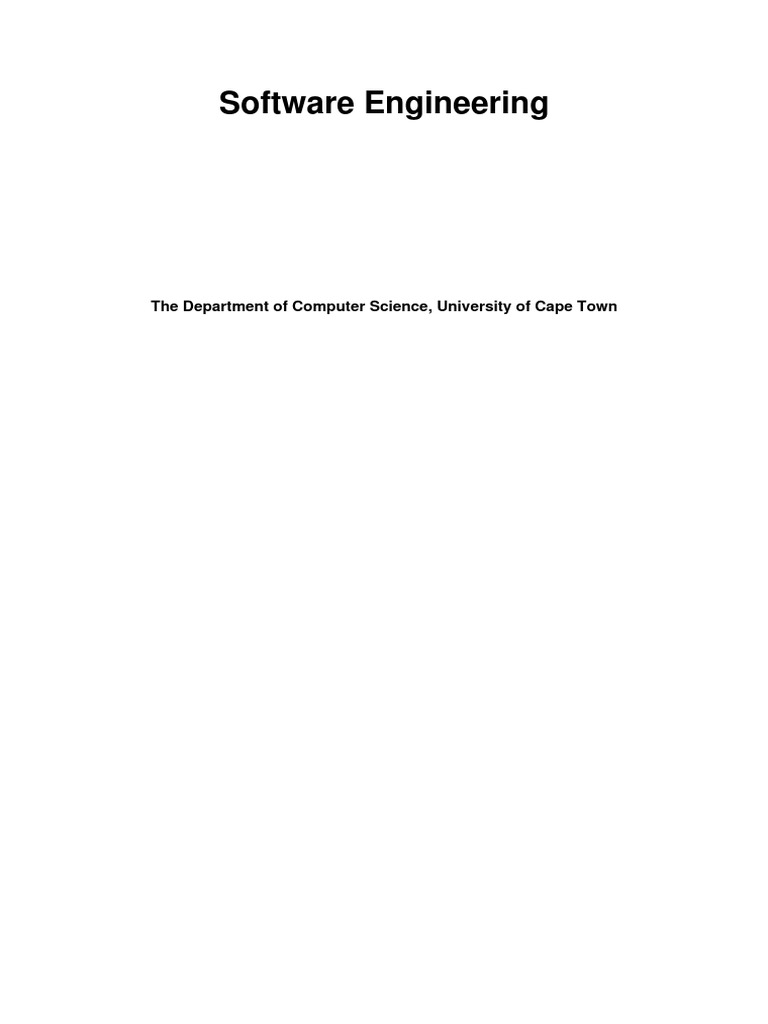 Software Engineering University of Cape Town | PDF | Class (Computer