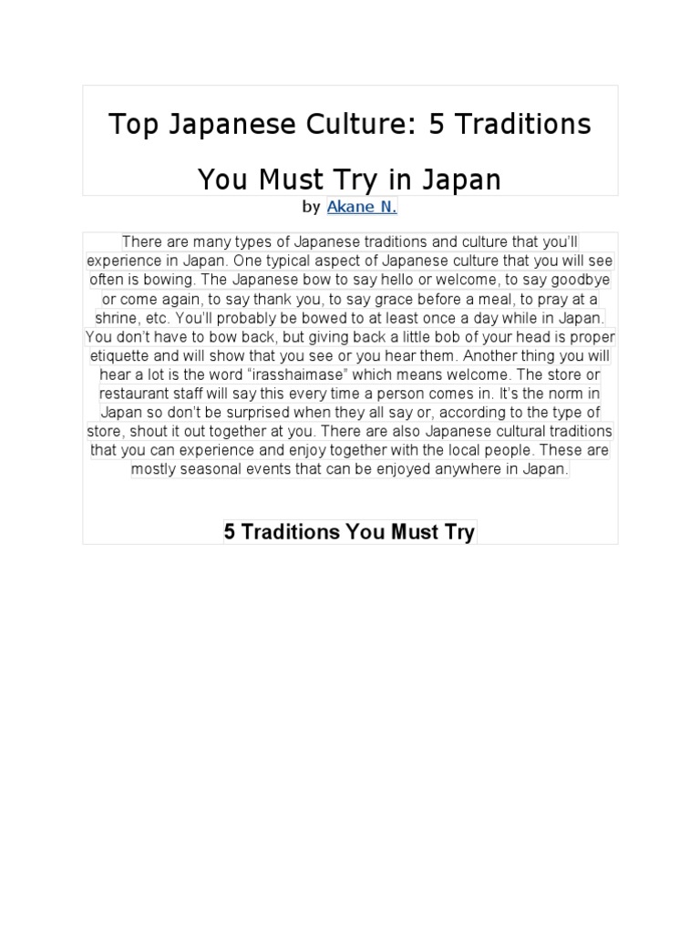 Top Japanese Culture PDF