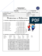 Antônimos e sinônimos em atividade de Português