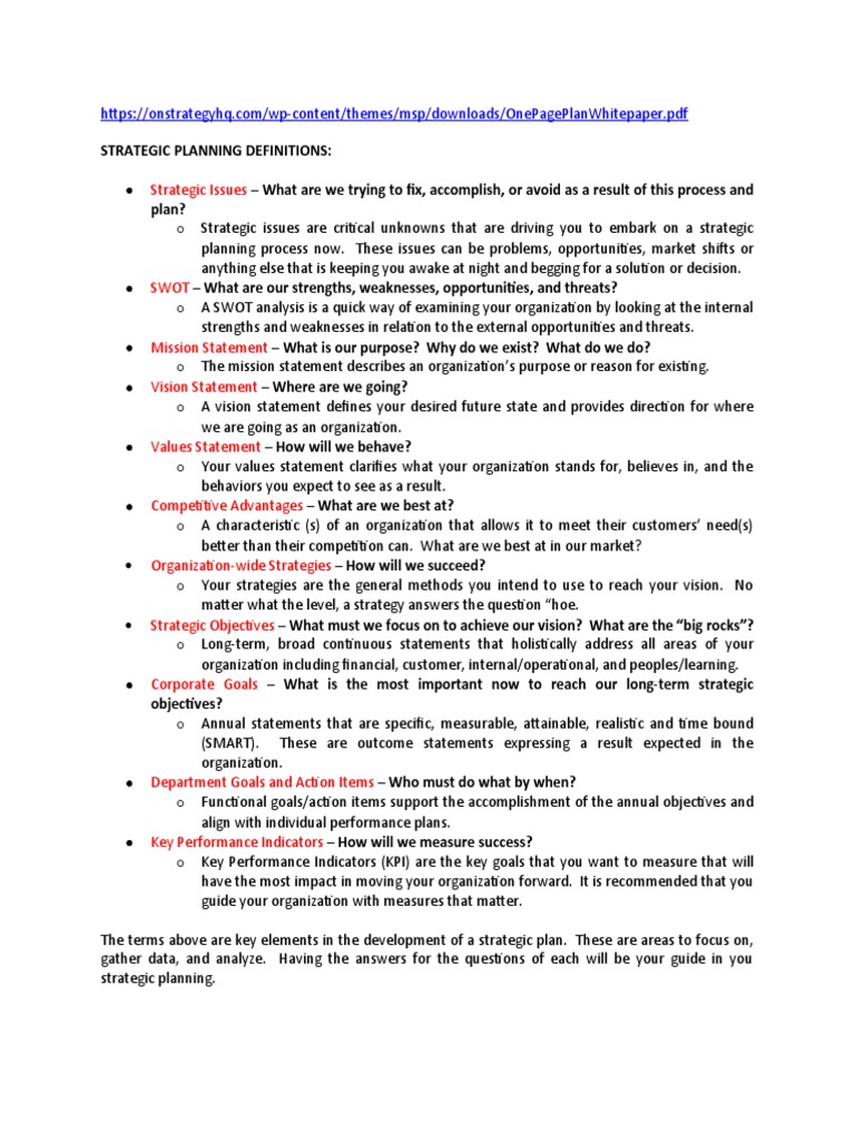 Strategic Planning Guide for SMEs | PDF | Strategic Planning | Swot ...