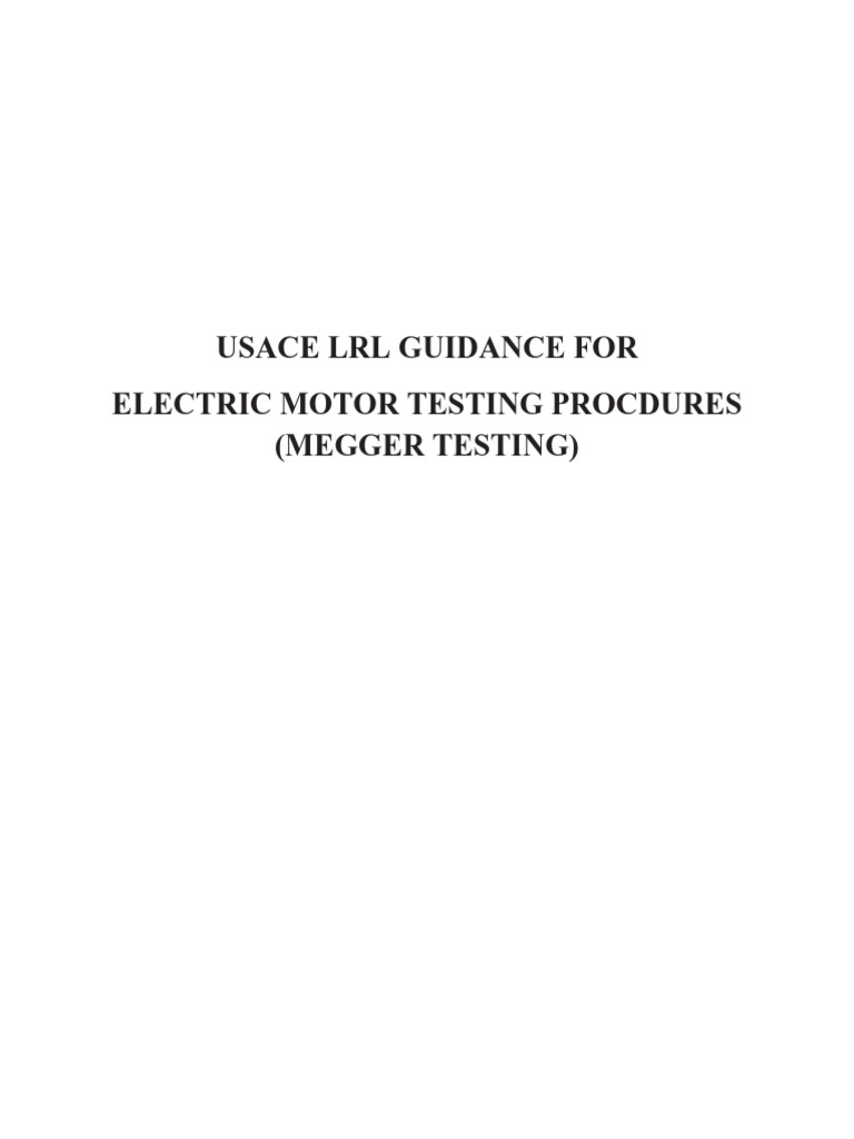 Electric Motor Testing Procedures Megger Testing Guidance PDF