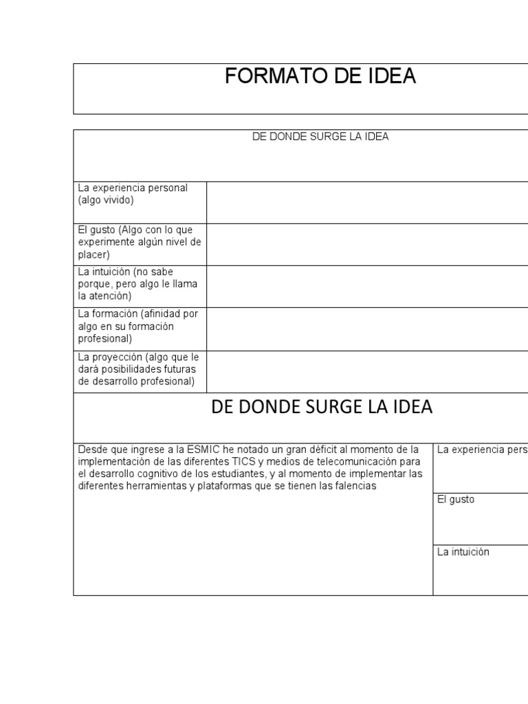 Formato de Idea | PDF | Arte