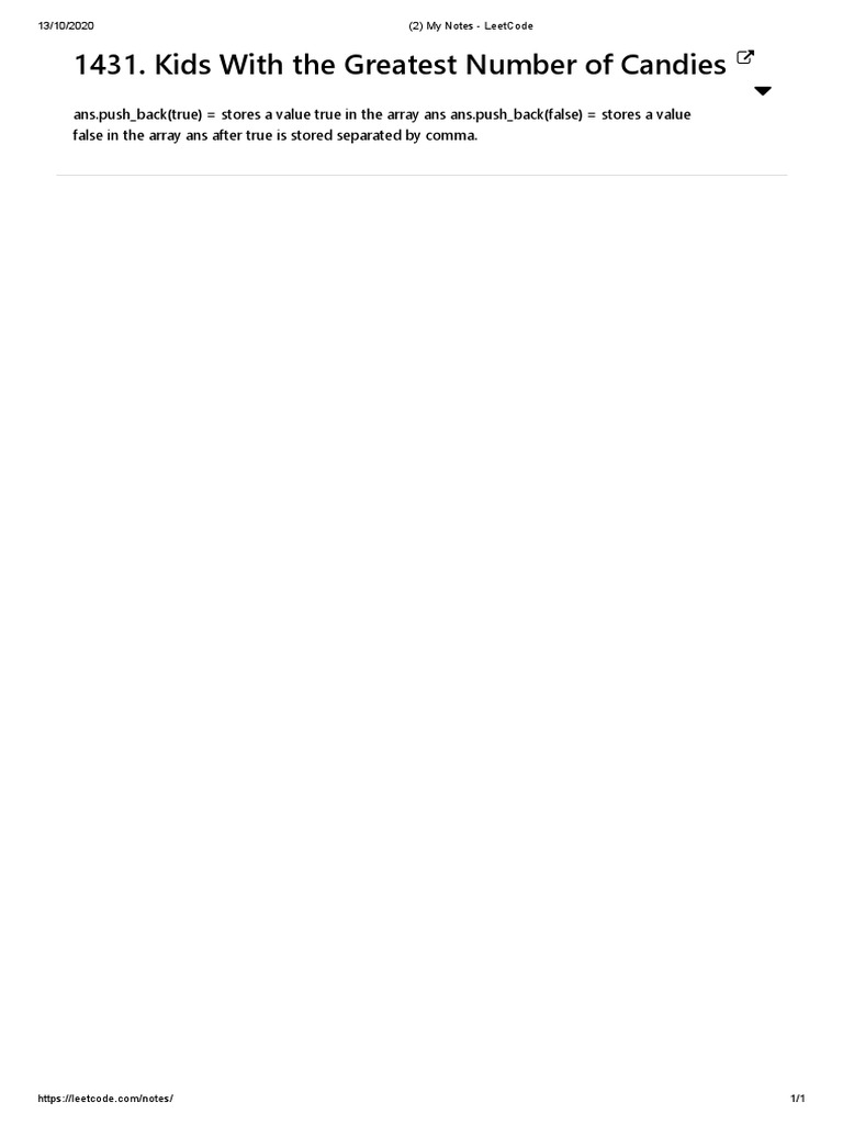 My Notes - LeetCode | PDF