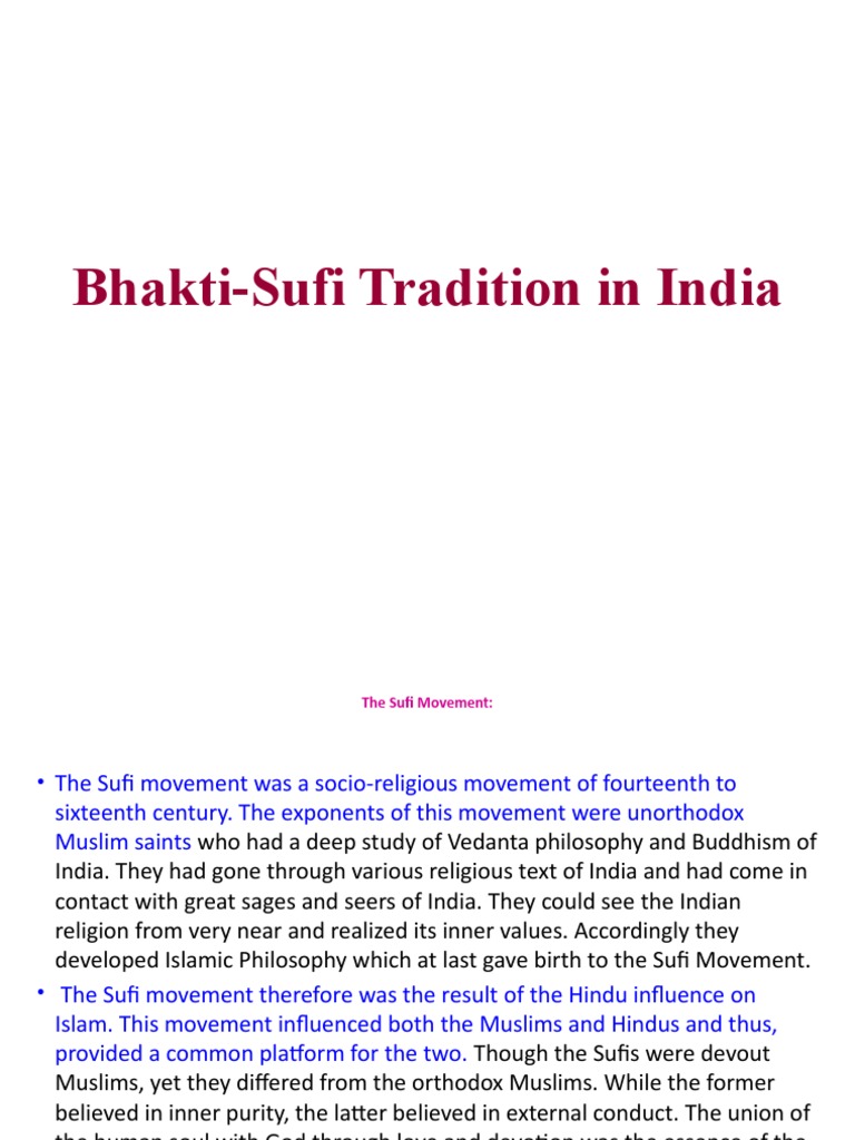 Bhakti and Sufi Tradition in India | PDF | Bhakti | Vaishnavism