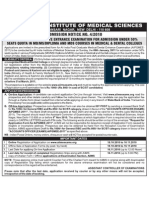 Admission Notice All India PG Entrance Examination-2011