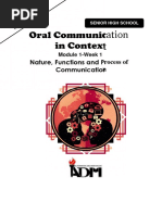 Week 1 Quarter 1 Module 1 Oral Communication