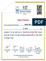 Industrial Safety and Labour Welfare Certificate - 18BME1249