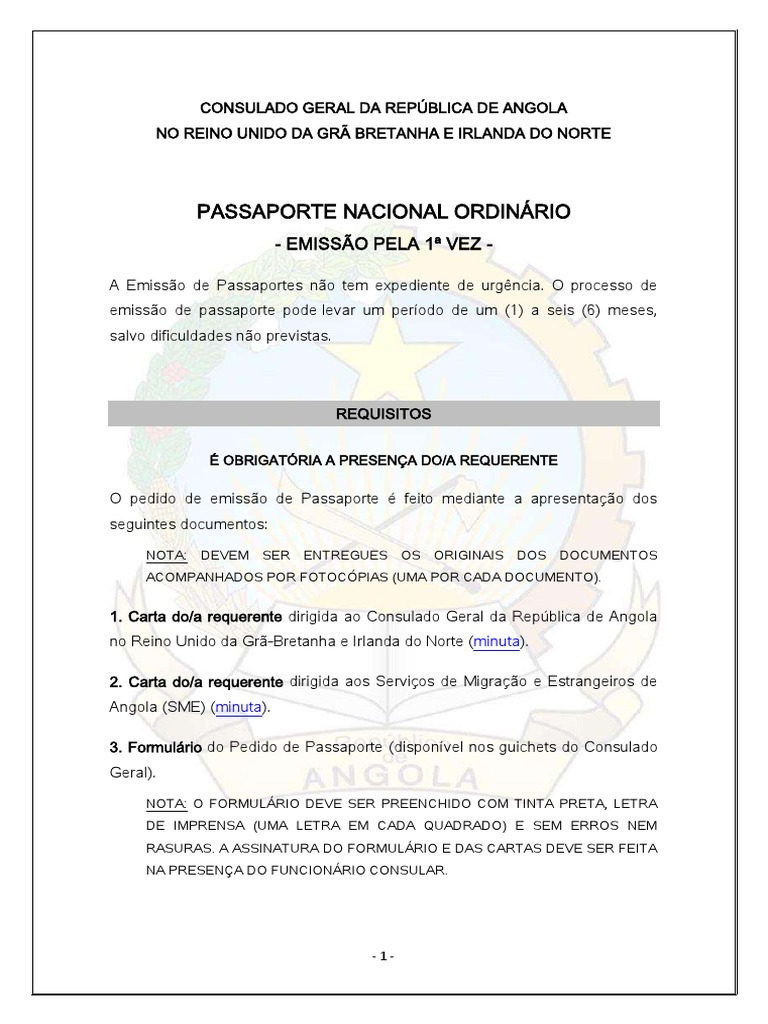 Passaporte Primeira | PDF | Passaporte | Angola, image size:768x1024