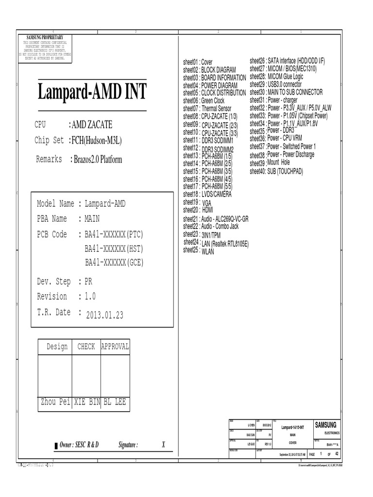 Samsung Lampard Amd Int Rev1 0 Schematic Diagram Pdf Usb Electronics