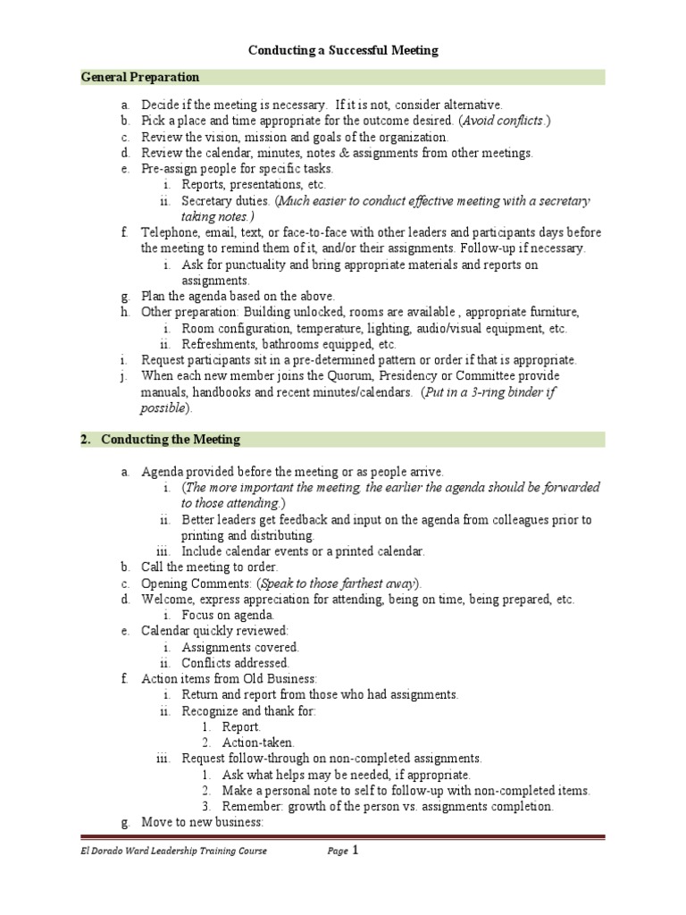 Effective Meeting Conduct Guidelines | PDF | Communication