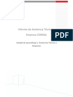 Informe de Asistencia Técnica A Empresa COMSAL