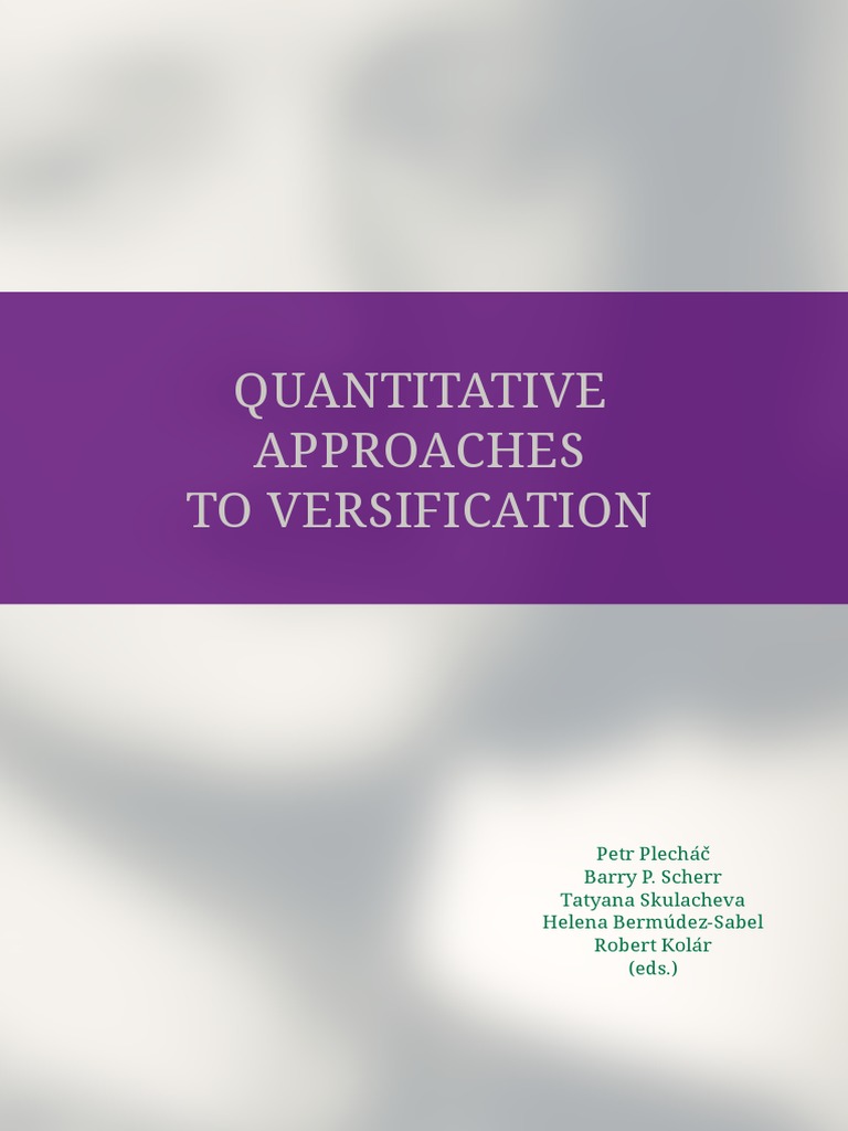 Quantitative Approaches To Versification | PDF | Poetry | Metre (Poetry)