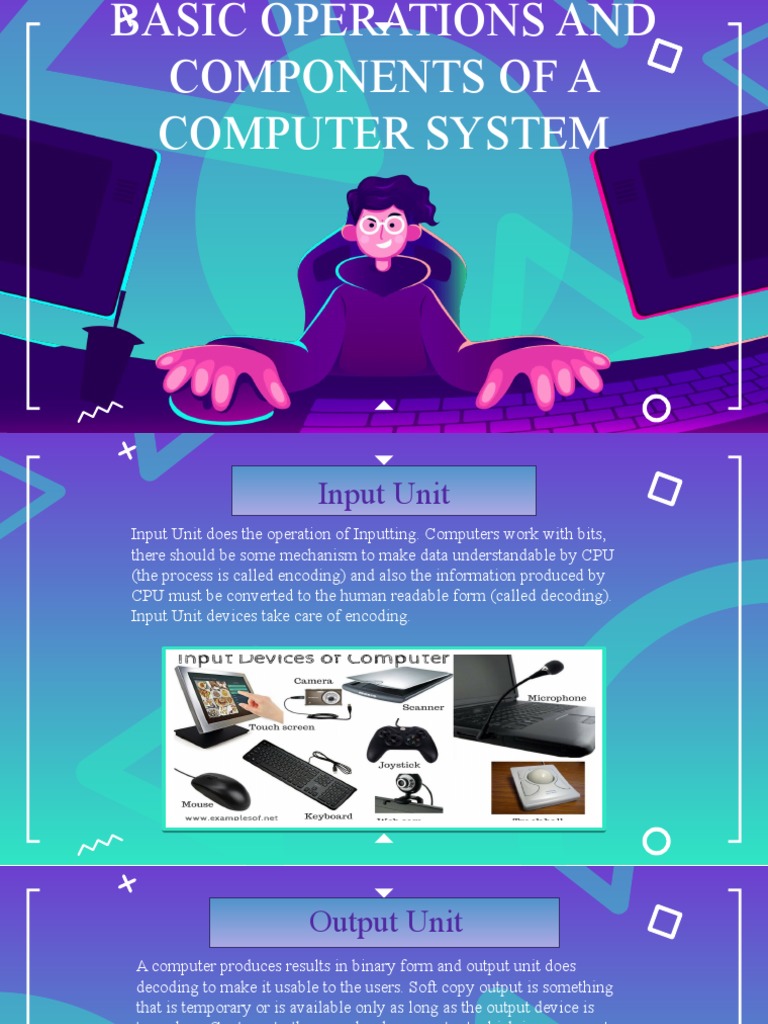 Basic Operations and Components of A Computer System PDF Input