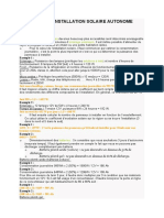 CALCUL D’UNE INSTALLATION SOLAIRE AUTONOME