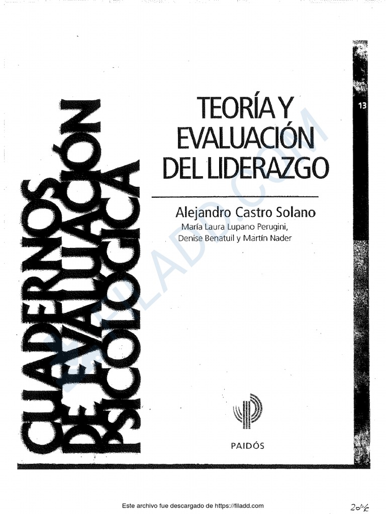 162 CASTRO SOLANO Teoria y Evaluacion Del Liderazgo | PDF