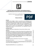 Capitalismo dependente, neoliberalismo e financiamento de políticas sociais