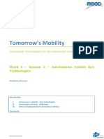 Tomorrow's Mobility: Week 4 - Session 3 - Autonomous Vehicle Key Technologies