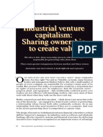 Industrial Venture Capitalism Sharing Ownership To Create Value