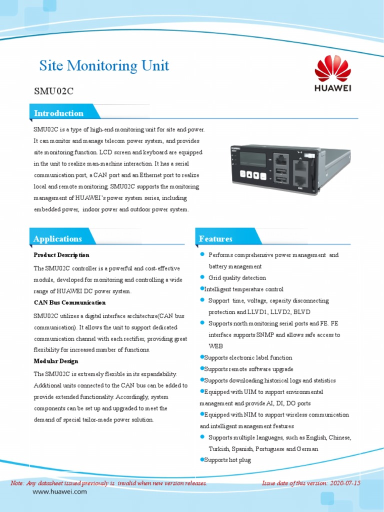 SMU02C Monitoring Unit Datasheet PDF Rectifier Alternating Current